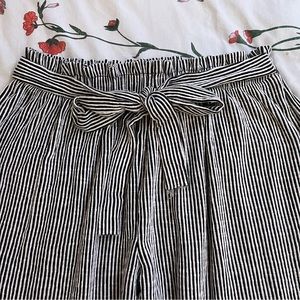 Black & White Striped Pants w/ Tie